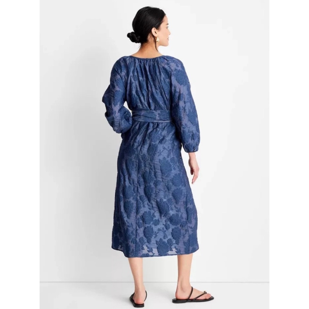 Women's Puff Sleeve Belted Midi Dress Future Collective Jenny K. Lopez XXS - Picture 3 of 3